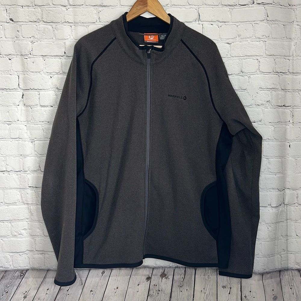 Merrell Select Regulate Men's XL Fleece Full Zip Sweater Jacket Gray Black